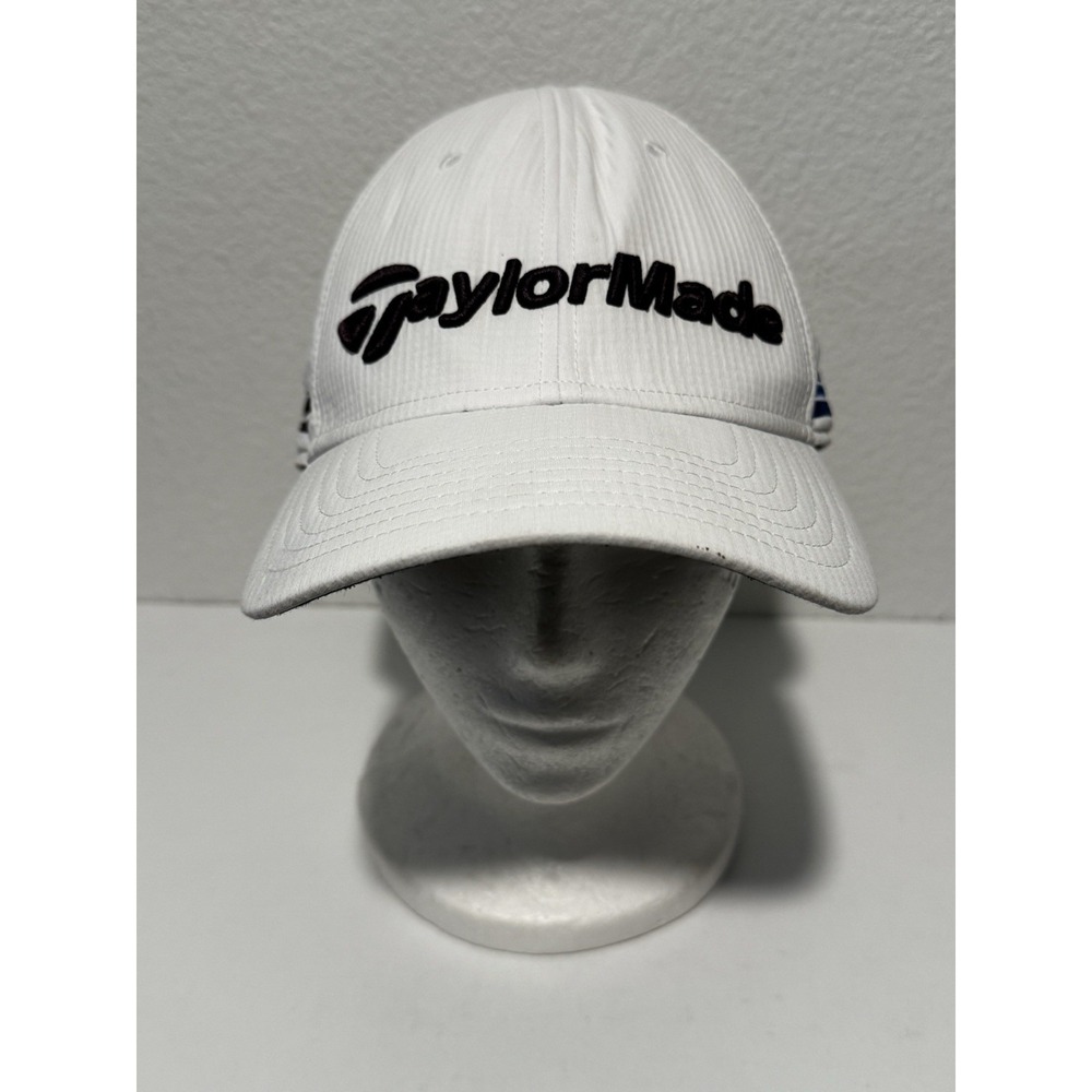 Taylormade Hat Cap Flex Stretch White Logo Golf TP5 SIM OSFA Adjustable